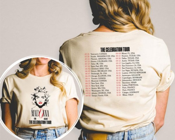 Madonna The Celebration Tour 2023 Shirt, Madonna Shirts, The Celebration Tour Tees , Trending Shirt , Concert Tee , 2023 Music Tour Shirt