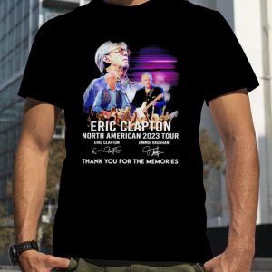 Eric Clapton North American 2023 tour thank you for the memories signatures shirt