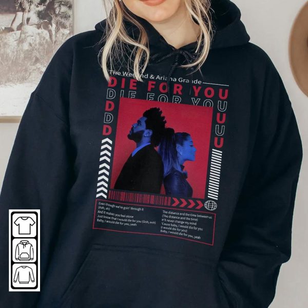 The Weeknd Ariana Grande Die For You Remix Music Album Vintage Shirt 2023