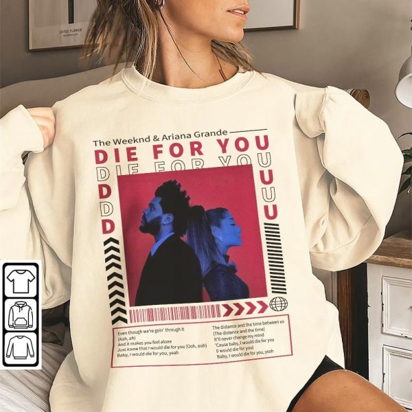 The Weeknd Ariana Grande Die For You Remix Music Album Vintage Shirt 2023