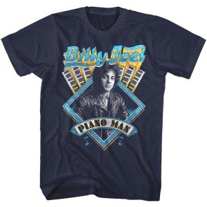 Billy Joel Piano Man Album Cover Art Mens T Shirt 80’s Pop Rock Tour Music Merch