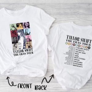 Taylor Swift The Eras Tour Shirt, Swiftie Merch T-Shirt, Back And Front Shirt, Swiftie Eras Tour, Taylor Swift Fan, Vintage Gift, TS Tshirt