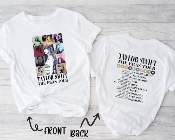 Taylor Swift The Eras Tour Shirt, Swiftie Merch T-Shirt, Back And Front Shirt, Swiftie Eras Tour, Taylor Swift Fan, Vintage Gift, TS Tshirt