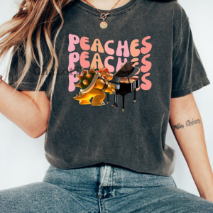 Peaches song tshirt, Bowser peaches song, peaches peaches peaches, princess peach shirt, bowser piano shirt, mario shirt