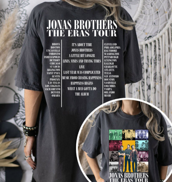 Retro Jonas Brothers The Eras Tour Shirt, Jonas Brother Merch, Jonas Brothers Fan Double Sided Tees, Joe Jonas Homage Shirt