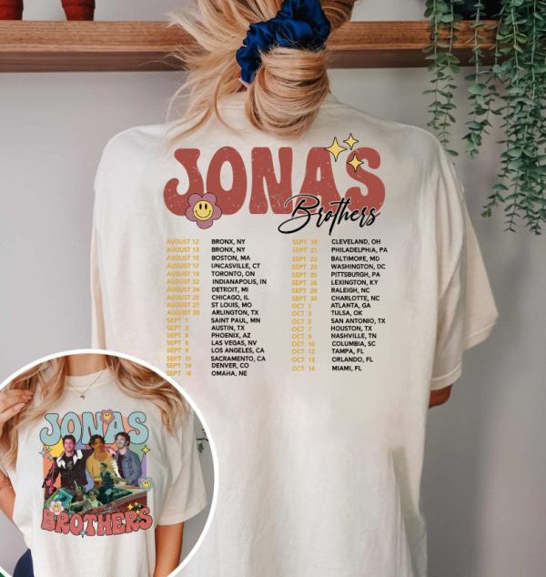 Retro Jonas Brothers  Shirt, Joe Jonas Double sided shirt, Jonas Brothers Tour Shirt, Jonas Retro 90’s Sweater