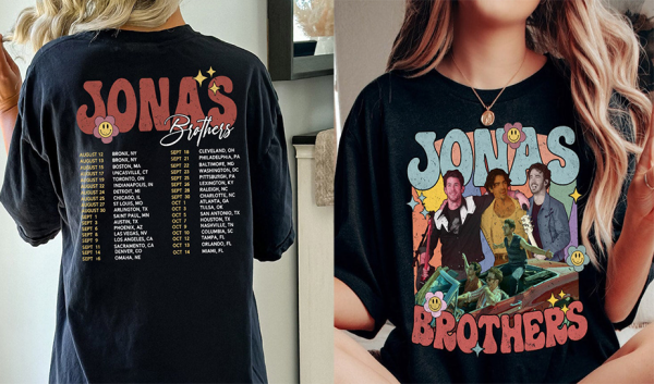 Retro Jonas Brothers  Shirt, Joe Jonas Double sided shirt, Jonas Brothers Tour Shirt, Jonas Retro 90’s Sweater