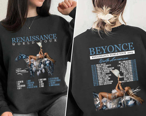 Beyonce t shirt, renaissance tour Tee, vintage t shirt, Gifts for men, gifts for women, black tshirt, tour tshirts, beyonce tour Sweatshirt