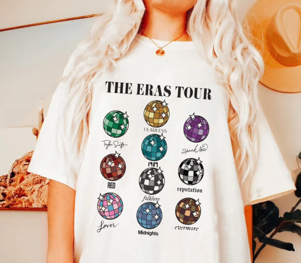 The Eras Tour Tshirts, Disco Ball Shirt, Taylor Eras Tour 2023 Shirt, Swiftie Fan Shirt.