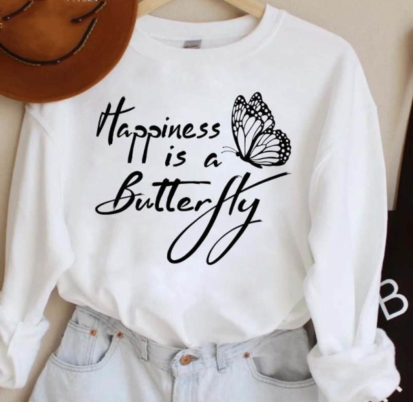 Happiness Is A Butterfly Sweatshirt, Mental Health Matter Lana Del Rey Short Sleeve Tee Tops