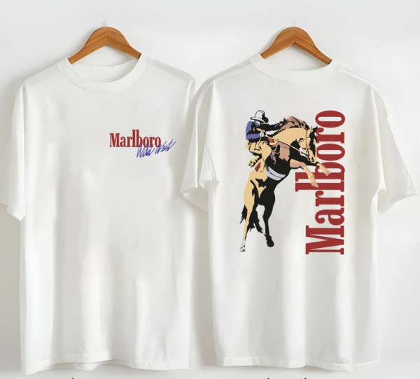 Marlboro Shirt, Vintage 80s Marlboro Cowboy T-shirt,Marlboro Cowboy Shirt, Marlboro Merch