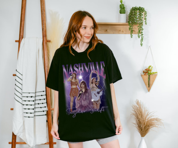 Nashville Tour Tee | Vintage Swiftee | Concert Merch | 90’s Grunge Lightning Rain Nashville