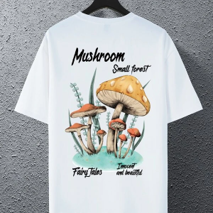 Mushroom & Letter Graphic Tee tshirt, hoodie, sweatshirt