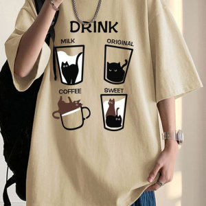 Cat drink tshirt