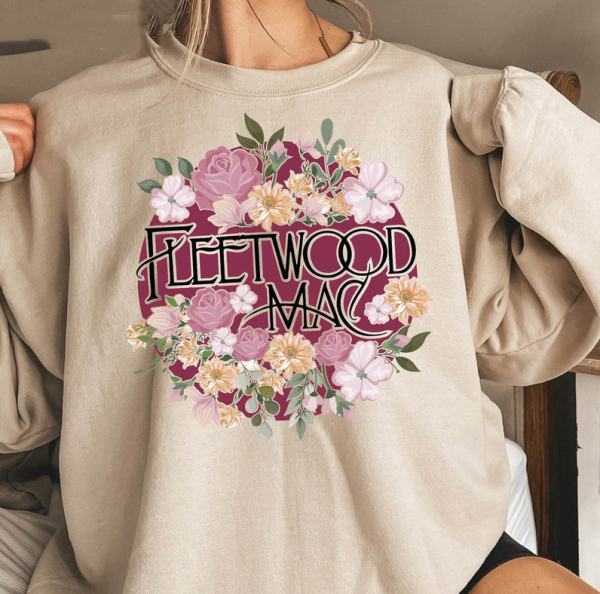 Fleetwood Mac Sweatshirt, Stevie Nicks Floral Unisex Hoodie Long Sleeve