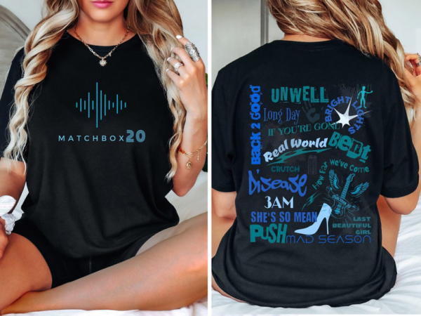 Matchbox 20 Two Sided Concert Shirt | Tshirt for Concert Tracklist | Slow Dreams Tour Tee | Matchbox 20 Oversized Size Fan Gift Merch