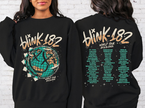 Blink 182 The World Tour 2023 2024 Sweatshirt, Blink 182 Tour Merch, Blink 182 Rock and Roll Concert Tee, Trending Sweatshirt Tour 2023