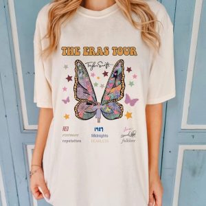 TS The Eras Tour Butterfly Shirt, Eras Tour Shirt, Eras Tour 2023 Shirt, Eras Tour Merch Shirt