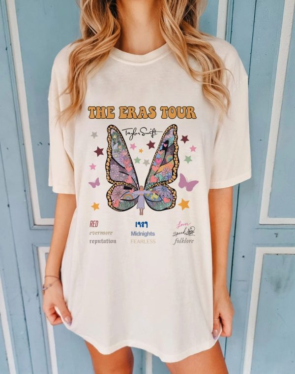 TS The Eras Tour Butterfly Shirt, Eras Tour Shirt, Eras Tour 2023 Shirt, Eras Tour Merch Shirt