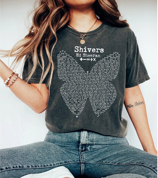 Shivers Shirt, Ed Sheeran 2023 Tour Shirt,The Mathletics Concert Shirt, Ed Sheeran Shivers Song Lyrics Love Shirt, Shivers t-Shirt