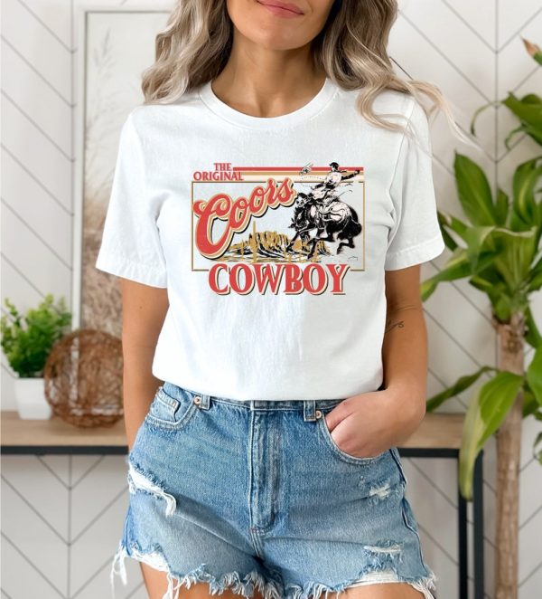 The Original Coors Cowboy T-shirt, Beer shirt, Vintage Western Shirt, Retro Cowboy shirt, Rodeo Shirt, Country Cowboys Tee, Cowgirl Shirt