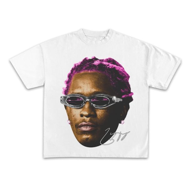 YOUNG THUG T-SHIRT | Rap Tee Concert Merch Kanye Thugger Jeffrey Williams Slime Season | White Pink Rare Hip Hop Graphic Prin