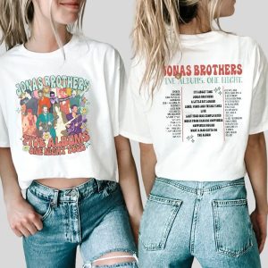 Jonas Brothers World Tour Double-Sided Shirts, Five Albums One Night The Tour 2023 Shirts, Vintage Jonas Brothers Shirts, Jonas Brothers Tee