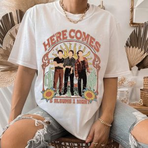 Retro Here Comes Jonas Brothers Five Albums One Night Shirt, Retro Jonas Brothers 2023 North America Tour Shirt, Jonas 2023 The Album Shirt