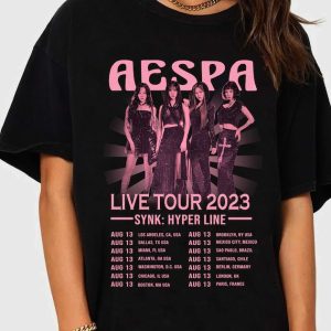 Retro Aespa Tour 2023 Shirt, Aespa Synk Hyper Line Tour Shirt, Aespa Tour 2023 Shirt, Aespa Ningning, Karina, Giselle, Winter