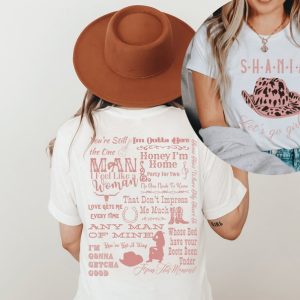 Shania Twain Two Sided Tracklist Shirt | Lets Go Girls Shania Twain Concert Tshirt | Shania Twain Merch, Gift, Fan