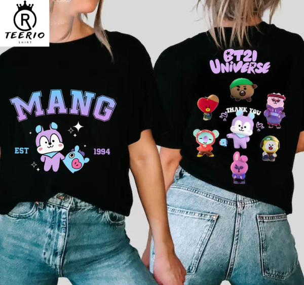 BT21 Mang T-shit, Inside Mang Shirt, Hoseok Shirt, BT21 All Characters, Cooky Koya RJ Shooky Mang Chimmy Tata Cooky Van Shirt