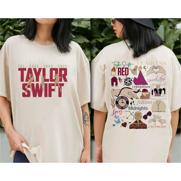 Taylor The Eras Tour 2 sides shirt, Taylor New Album Midnights, 2023 The Eras Tour Shirt, The Eras Tour Taylor, Swift Merch