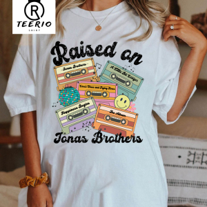 Raised on Jonas Brothers Shirt | Vintage Cassette Tape Tshirt | Retro Cassette Tape Graphic Tee | Jonas Brotheras Tour 2023