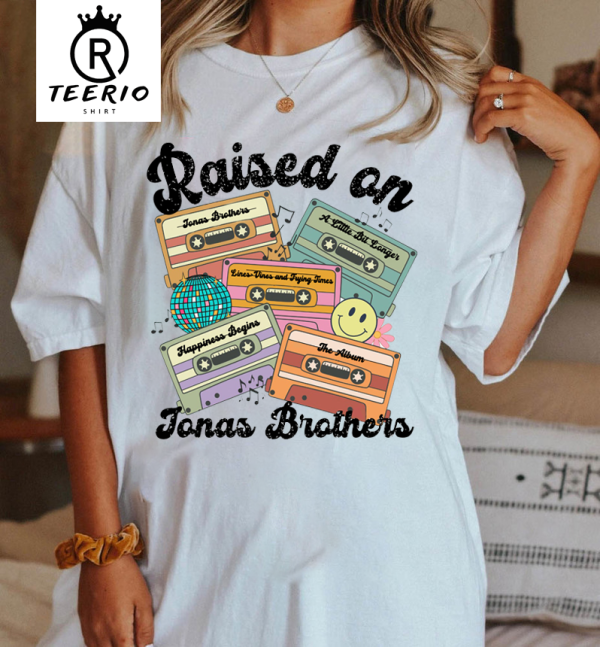 Raised on Jonas Brothers Shirt | Vintage Cassette Tape Tshirt | Retro Cassette Tape Graphic Tee | Jonas Brotheras Tour 2023