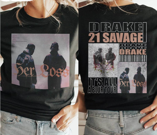 Drake T-shirt | 21 Savage T-shirt | Her Loss Album Shirt | It’s All a Blur Tour T-shirt