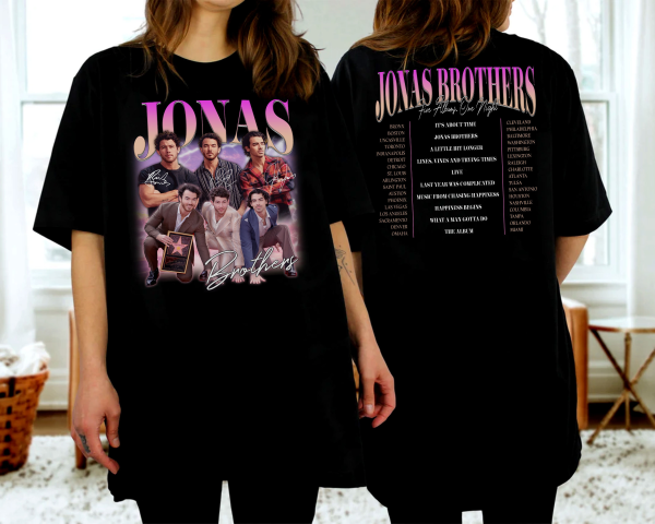 Jonas Brothers Tour Shirt, Jonas Retro 90’s shirt, Five Albums One Night Shirt