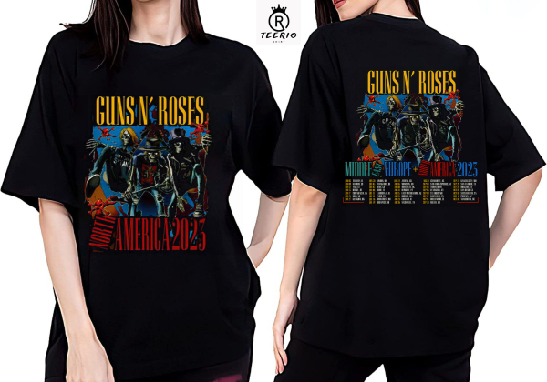 Guns N’ Roses Tour 2023 2 sides t-shirt| Gift for fan