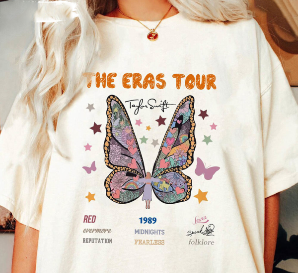 Vintage The Eras Tour Butterfly Vintage Shirt, Swiftie Eras Tour Shirt,The Eras Tour 2023 Shirt, Swiftie Shirt, Swiftie Merch Shirt