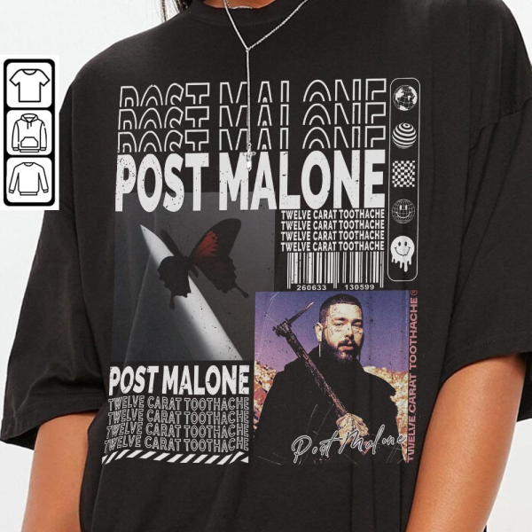 Post Malone Shirt, Vintage Post Malone Graphic Tee, Posty Rap Crewneck Unisex Post Malone Music T Shirt, Gift for Friend, Posty Fan Tee