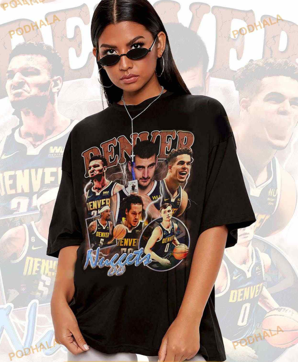 Vintage Denver Nuggets Basketball Shirt, Nikola Jokic, Jamal Murray, Michael Porter Jr, Aaron Gordon Team Shirt , Classic 90s Graphic Tee, Unisex, Vintage Bootleg, Retro