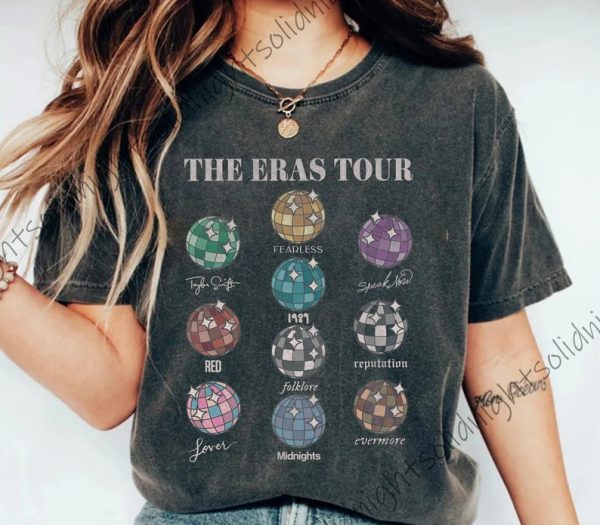 Comfort Colors The Eras Tour Tshirts, Disco Ball Shirt, Taylor Eras Tour 2023 Shirt, Swiftie Fan Shirt.