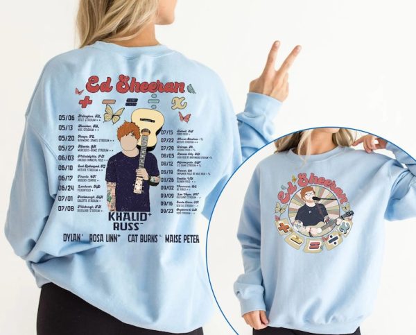 Retro Ed Sheeran 2 Side Shirt, Ed Sheeran 2023 Tour Date Shirt, 2023 Ed SheeRan Mathematics America Tour Shirt, Ed Sheeran Tour 2023 Tshirt