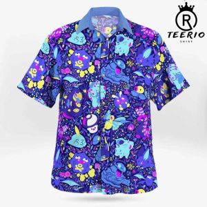 Pokemon Summer Shirt, Pikachu Hawaiian Shirt, Pokémon Hawaiian Shirt, Summer Vacation Hawaiian Shirt