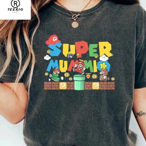 Personalized Super Mommio Shirt, Super Mommio Shirt With Kids Name, Cute Mom Shirt, Mom Gamer Shirt, Mother’s Day Funny Shirt, Gift for Mom