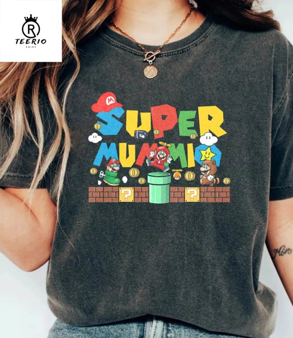 Personalized Super Mommio Shirt, Super Mommio Shirt With Kids Name, Cute Mom Shirt, Mom Gamer Shirt, Mother’s Day Funny Shirt, Gift for Mom