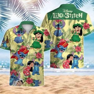 Stitch Hawaiian Shirt, Lilo and Stitch Beach Shirt, Stitch Summer Shirts, Stitch Hawaii Shirt For Men, Button Down Shirt, Vacation Shirt