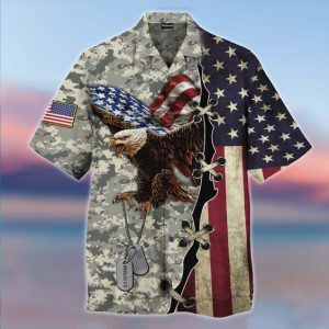 Custom Personalized Unisex Eagle Usa Independence Day Aloha Hawaiian Shirt, Aloha Hawaiian Shirt Short Sleeve Hawaiian