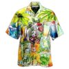 A Couple Of Dolphin Love Summer Vacation Themed Pattern Hawaiian Shirt, Aloha Shirts Men/Women, Short Sleeve Hawaiian Shirt