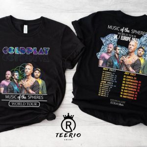 2023 Coldplay World Tour Shirt, Music Of The Spheres Tour 2023, Music Concert World Tour 2023 Sweatshirts T-Shirt Gift Unisex