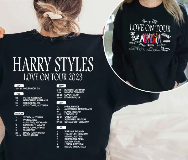 Love On Tour 2023 2 Sides Unisex Styles Tshirt, Sweatshirt, Hoodie, HS Love On Tour 2023, HS Concert, Harry House Shirt, Gift For Fan